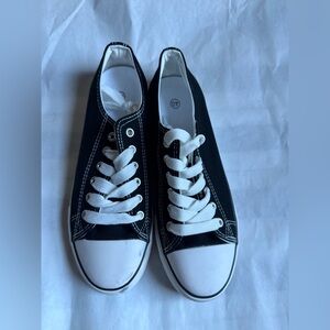 Black and White Canvas Sneakers
